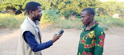Gaka FM Reporter interviewing COMSIP beneficiary under FARMSE Project in Chikwawa